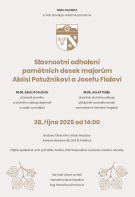 Obec Nezdice srdečně zve na slavnostní odhalení pamětních desek majorům Aloisi Potužníkovi a Josefu Fialovi.